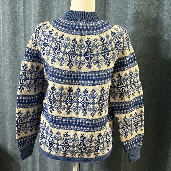 Unique Vintage Paul Mage 100% Wool handmade Fair Isle Style Sweater M DENMARK - Picture 6 of 9